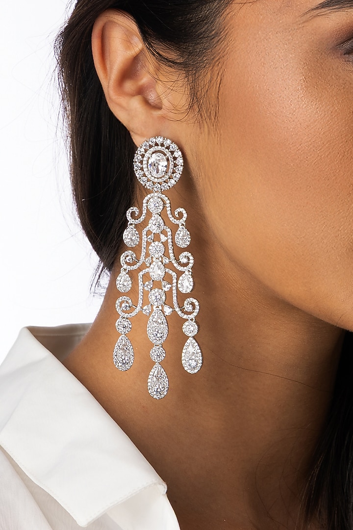 Gold Finish Brass Dangler Earrings by Joules By Radhika at Pernia's Pop Up Shop