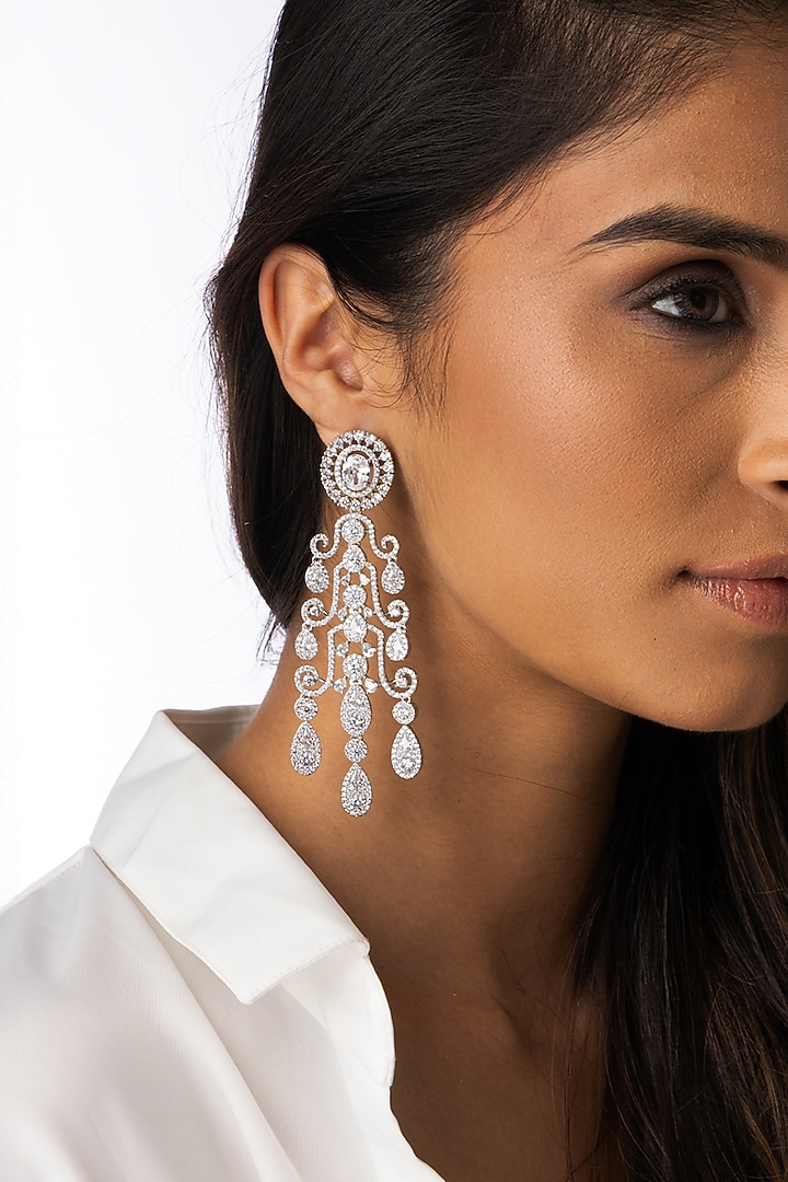 Gold Finish Brass Dangler Earrings by Joules By Radhika at Pernia's Pop Up Shop