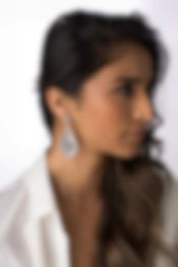 Silver Finish Textured Dangler Earrings by Joules By Radhika at Pernia's Pop Up Shop