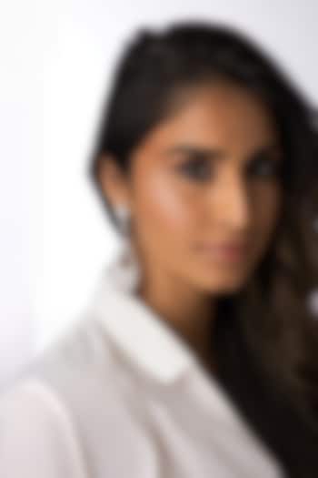 Silver Finish Teardrop Dangler Earrings by Joules By Radhika at Pernia's Pop Up Shop