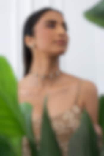 Gold Finish Brass Choker Necklace Set by Joules By Radhika at Pernia's Pop Up Shop