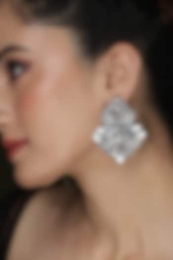 Silver Finish Metal Work Dangler Earrings by Joules By Radhika at Pernia's Pop Up Shop