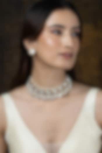 Gold Finish Pearl Necklace Set by Joules By Radhika at Pernia's Pop Up Shop