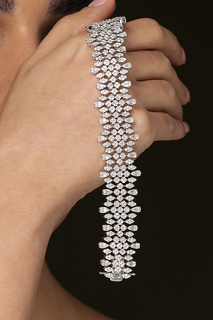 Gold Finish Openwork Bracelet by Joules By Radhika at Pernia's Pop Up Shop