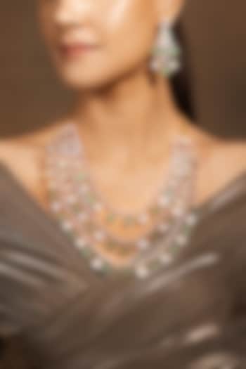 Gold Finish Layered Necklace Set by Joules By Radhika at Pernia's Pop Up Shop