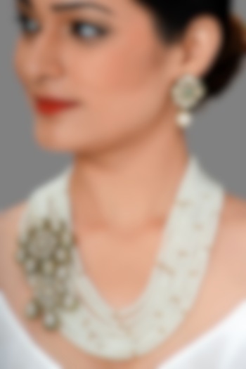 Gold Plated Polki Necklace Set by Joules By Radhika at Pernia's Pop Up Shop