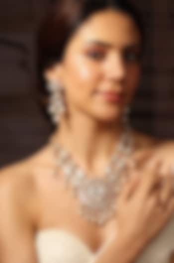 Gold Finish Kundan Polki Necklace Set by Joules By Radhika at Pernia's Pop Up Shop