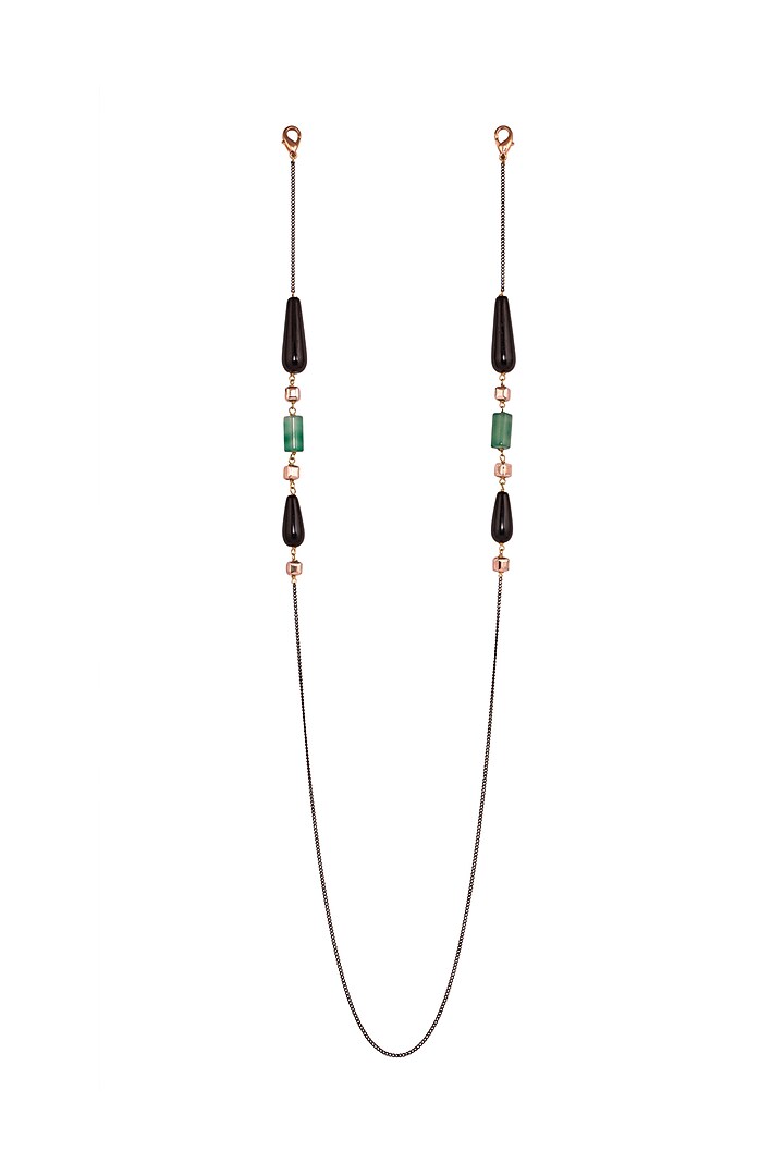 Micro Rose Gold Finish Handcrafted Mask Chain by Joules By Radhika at Pernia's Pop Up Shop