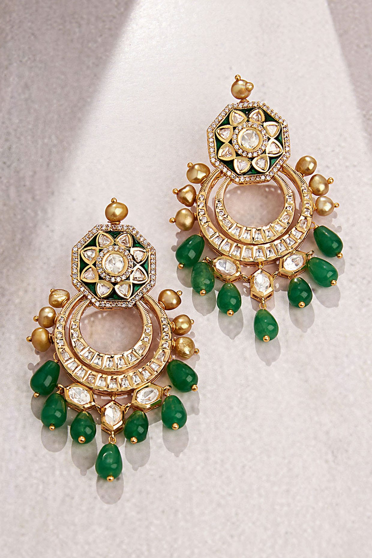 Buy Flora Nakshatra CZ Chandbali Earrings | Tarinika