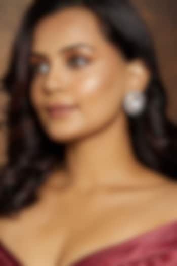 Gold Finish Kundan Polki & Zirconia Diamond Stud Earrings by Joules By Radhika at Pernia's Pop Up Shop