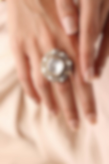 Gold Finish Motif Ring by Joules By Radhika at Pernia's Pop Up Shop