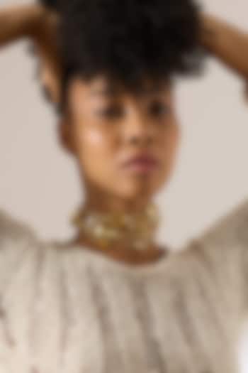 Gold Finish Maelis Choker Necklace by Joules By Radhika at Pernia's Pop Up Shop