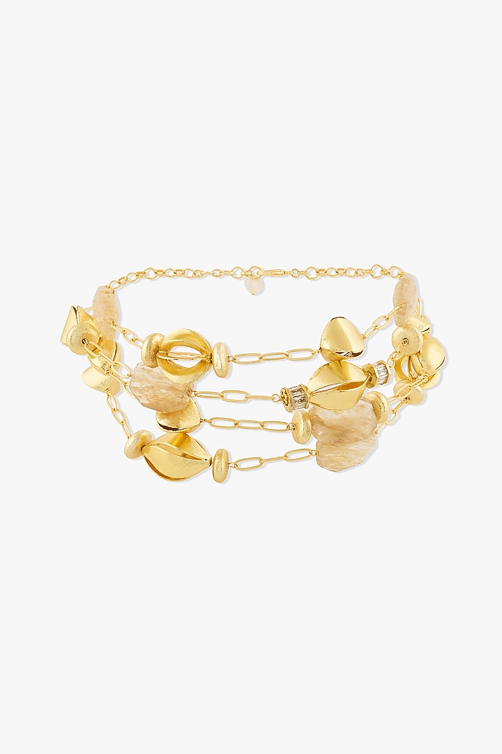 Gold Finish Maelis Choker Necklace by Joules By Radhika at Pernia's Pop Up Shop