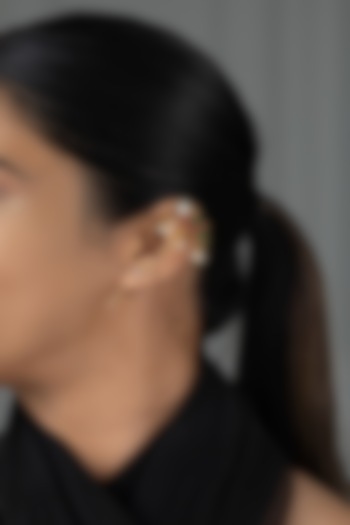 Gold Finish Brass Ravika Earcuffs by Joules By Radhika at Pernia's Pop Up Shop