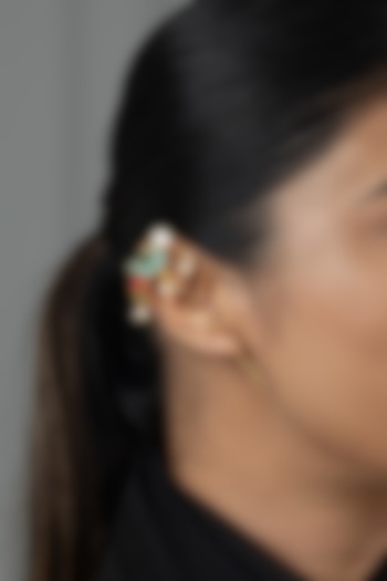 Gold Finish Brass Tavina Earcuffs by Joules By Radhika at Pernia's Pop Up Shop
