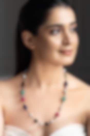 Gold Finish Brass Reyana Long Necklace by Joules By Radhika at Pernia's Pop Up Shop