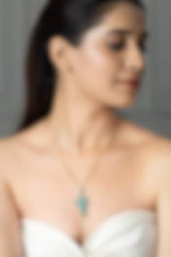 Gold Finish Brass Mevya Long Necklace by Joules By Radhika at Pernia's Pop Up Shop