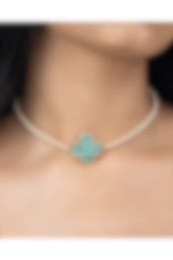 Gold Finish Brass Liayana Necklace by Joules By Radhika at Pernia's Pop Up Shop