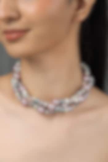 Gold Finish Pearl Nayara Necklace by Joules By Radhika at Pernia's Pop Up Shop