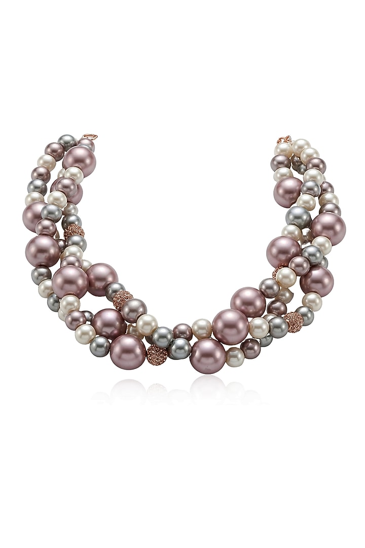 Gold Finish Pearl Nayara Necklace by Joules By Radhika at Pernia's Pop Up Shop