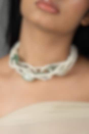 Gold Finish Pearl Aavina Necklace by Joules By Radhika at Pernia's Pop Up Shop