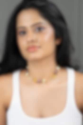 Gold Finish Brass Nyara Necklace by Joules By Radhika at Pernia's Pop Up Shop
