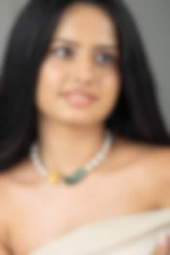 Gold Finish Pearl Riyana Necklace by Joules By Radhika at Pernia's Pop Up Shop