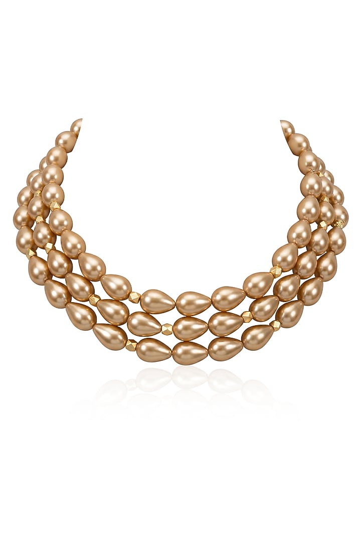 Gold Finish Brass Vamika Choker Necklace by Joules By Radhika at Pernia's Pop Up Shop