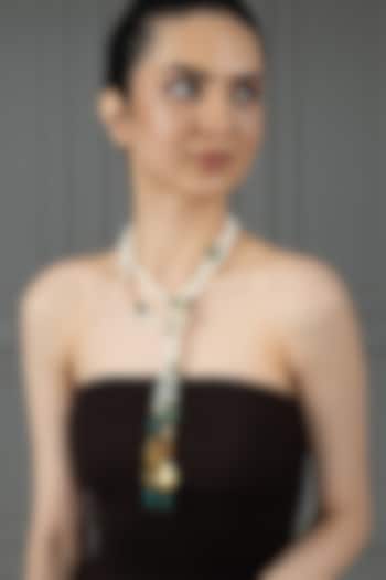 Gold Finish Multi-Colored Pearl Siyana Necklace by Joules By Radhika at Pernia's Pop Up Shop