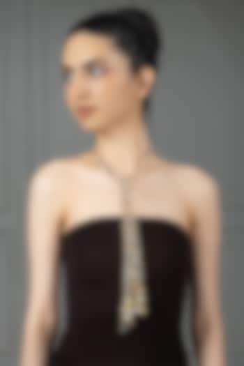 Gold Finish Pearl Nayesha Necklace by Joules By Radhika at Pernia's Pop Up Shop