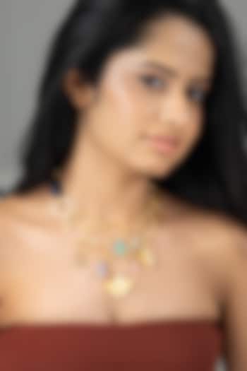 Gold Finish Multi-Colored Stone Mavina Layered Necklace by Joules By Radhika at Pernia's Pop Up Shop