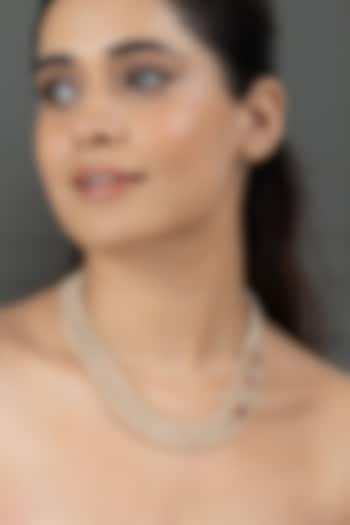 Gold Finish Pearl Viraya Necklace by Joules By Radhika at Pernia's Pop Up Shop