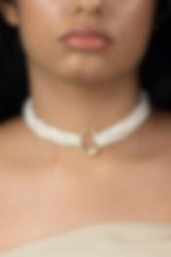 Gold Finish Pearl Nivika Necklace by Joules By Radhika at Pernia's Pop Up Shop