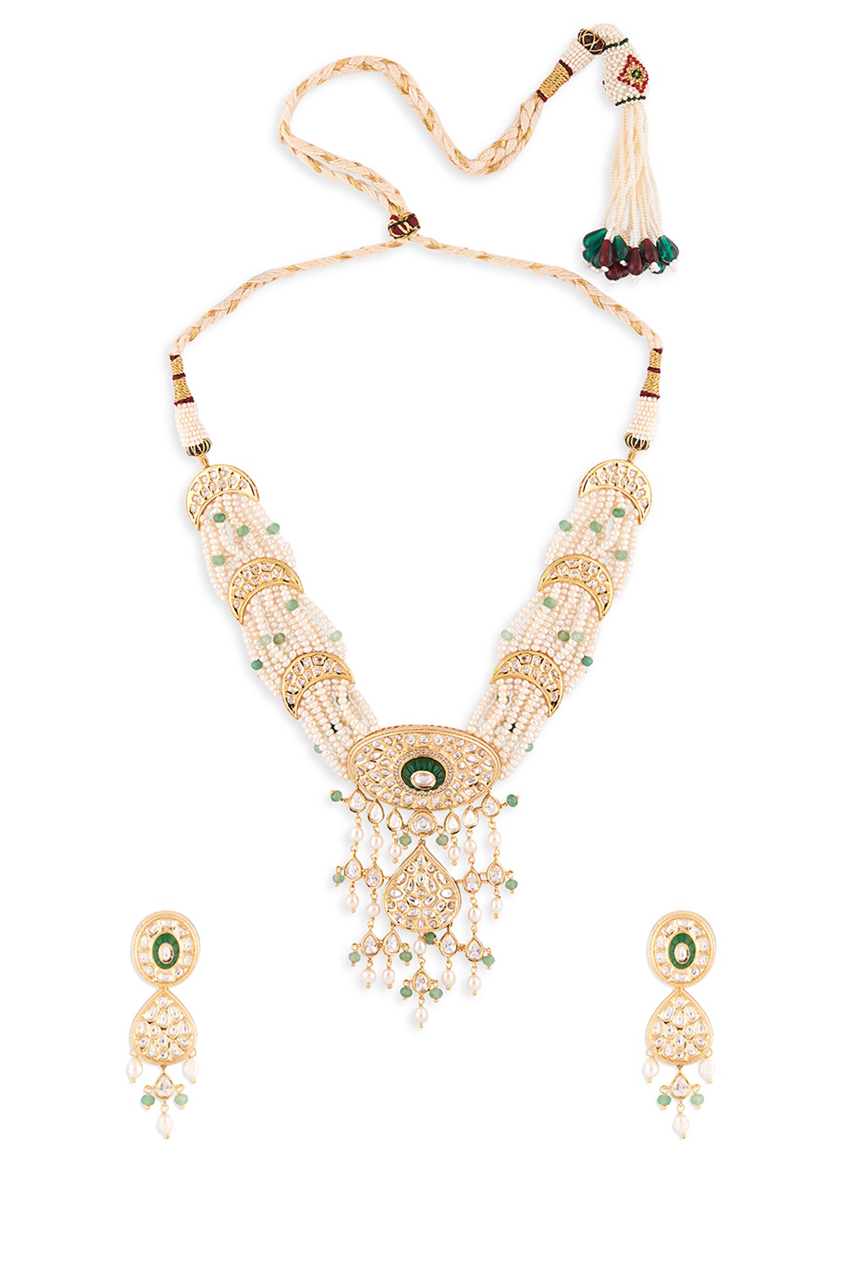 Gold Finish Hydro Emerald Carving 