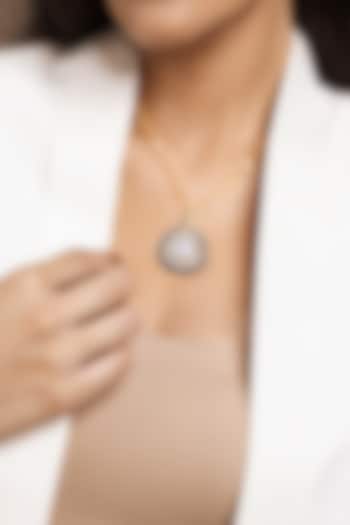 Gold Finish Stone Pendant Necklace by Joules By Radhika at Pernia's Pop Up Shop