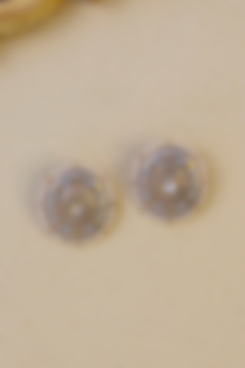 Gold Finish Stud Earrings by Joules By Radhika at Pernia's Pop Up Shop