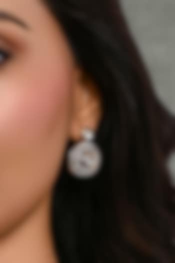 Gold Finish Kundan Polki Stud Earrings by Joules By Radhika at Pernia's Pop Up Shop