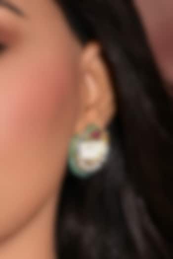 Gold Finish Stud Earrings by Joules By Radhika at Pernia's Pop Up Shop