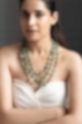 Green Aventurine Tumbled Stone Mala by Joules By Radhika at Pernia's Pop Up Shop