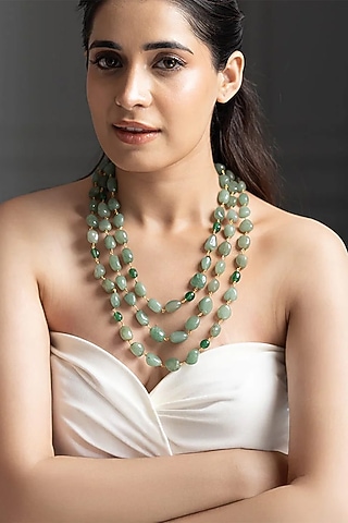 Green Aventurine Tumbled Stone Mala by Joules By Radhika