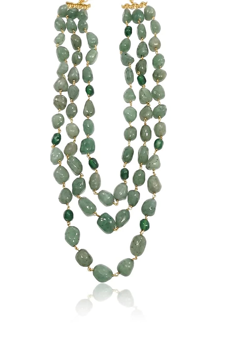 Green Aventurine Tumbled Stone Mala by Joules By Radhika at Pernia's Pop Up Shop