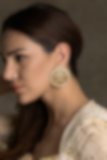 Gold Finish Brass Stud Earrings by Joules By Radhika at Pernia's Pop Up Shop