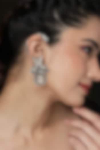 Gold Finish Crystal Detachable Floral Earcuffs by Joules By Radhika at Pernia's Pop Up Shop