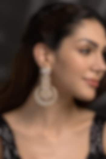 Gold Finish Kundan Polki Chandbali Earrings by Joules By Radhika at Pernia's Pop Up Shop