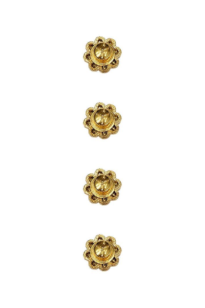 Gold Finish Brass Sayoni Buttons (Set Of 4) by Joules By Radhika at Pernia's Pop Up Shop