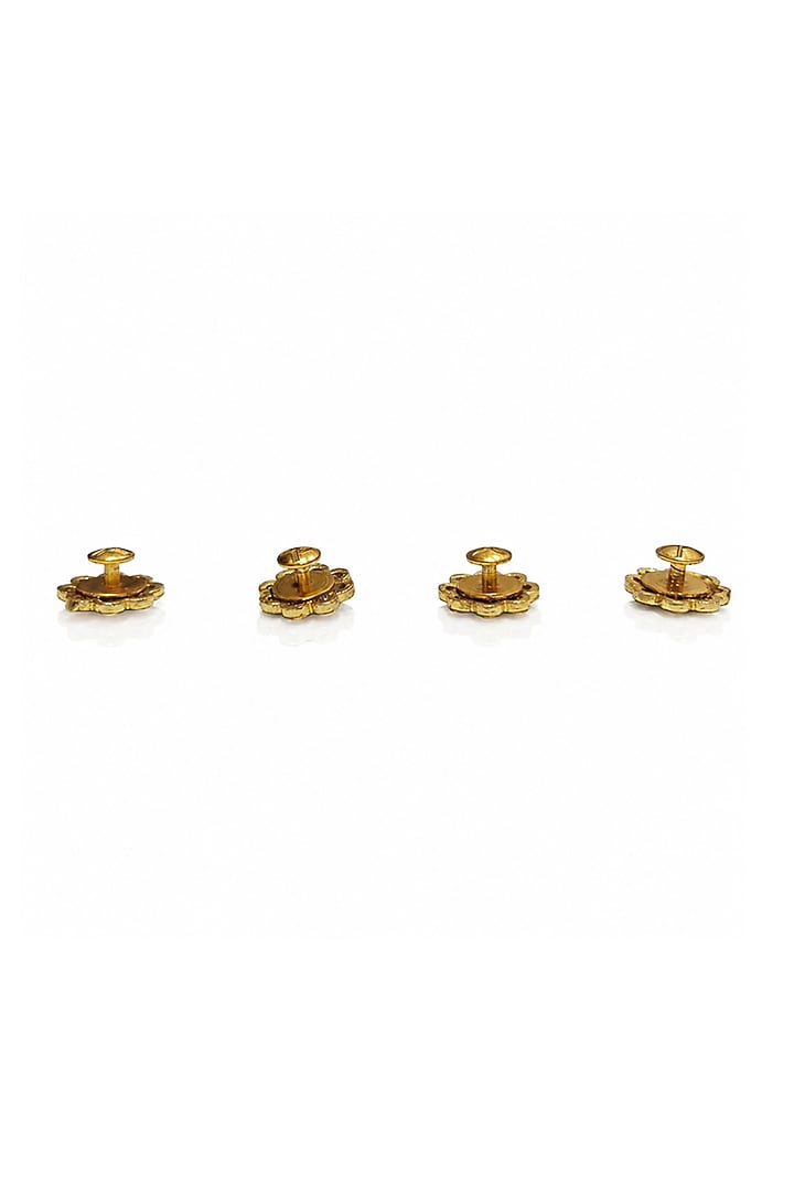 Gold Finish Brass Sayoni Buttons (Set Of 4) by Joules By Radhika at Pernia's Pop Up Shop