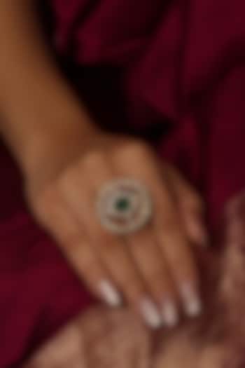Gold Finish Brass Zaina Ring by Joules By Radhika at Pernia's Pop Up Shop