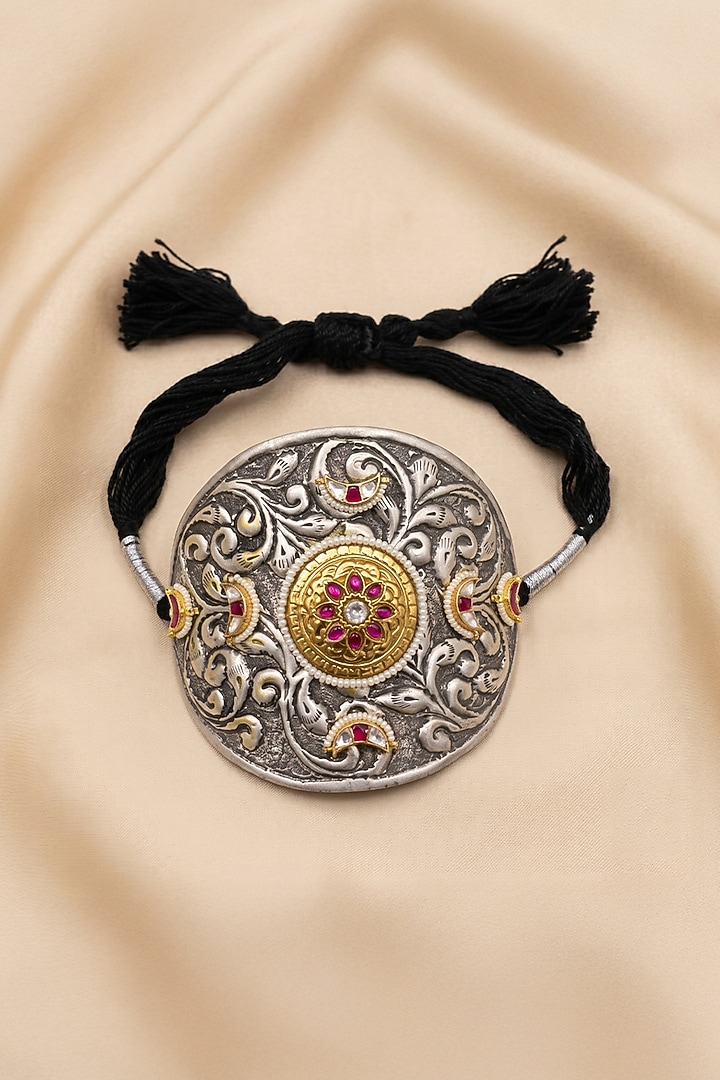 Gold Finish Kundan Polki Ruhani Armlet by Joules By Radhika at Pernia's Pop Up Shop