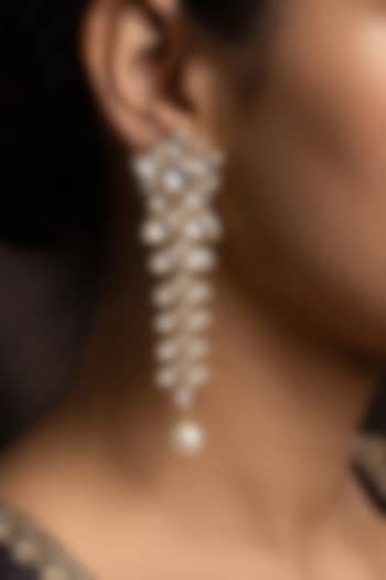 Gold Finish Brass Sahay Dangler Earrings by Joules By Radhika at Pernia's Pop Up Shop