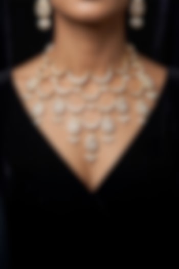 Gold Finish Brass Nirvani Necklace Set by Joules By Radhika at Pernia's Pop Up Shop